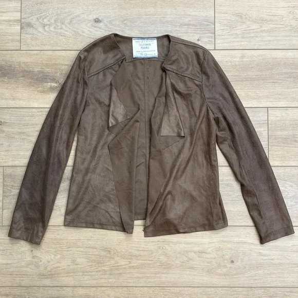 California Moonrise Faux Leather Vegan Cardigan Western - Picture 1 of 11